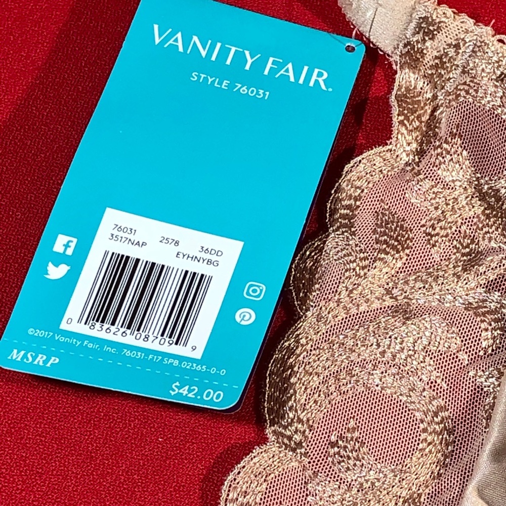 NWT VANITY FAIR bra 36DD cream non padded no poke - Picture 12 of 14